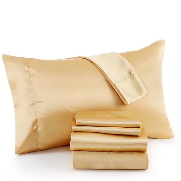 Madison Park Satin 6pcs. Gold wrinkle-free King Sheets Set - Picture 2 of 4